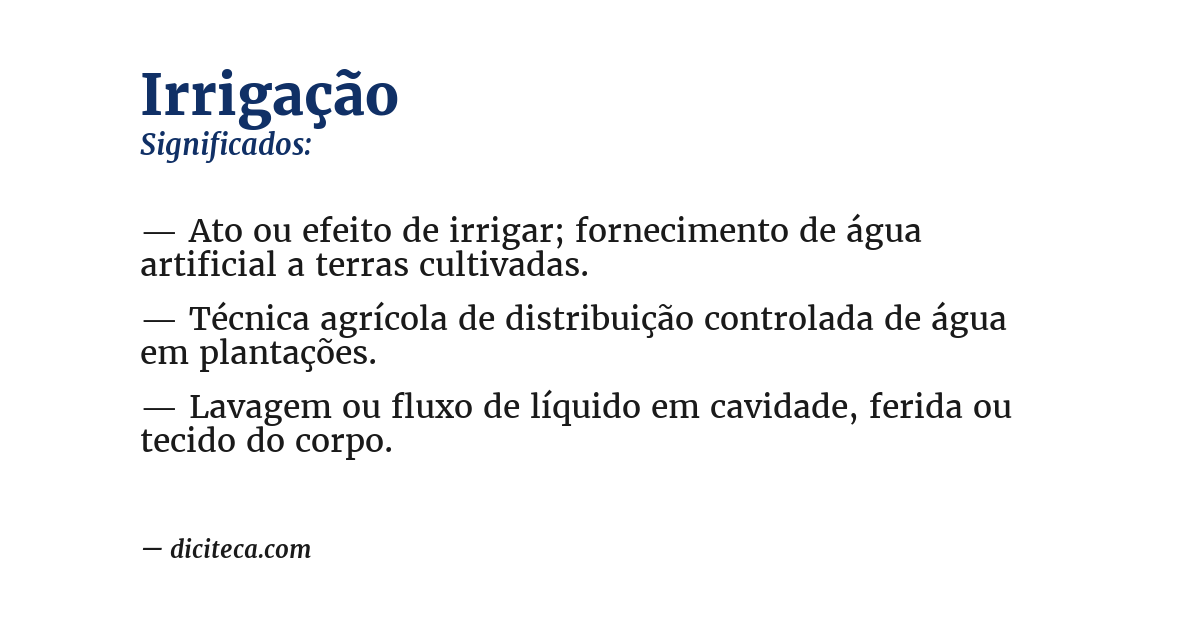 Significado de irrigação