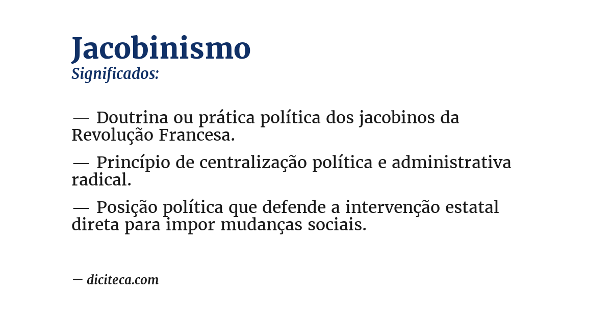 Significado de jacobinismo