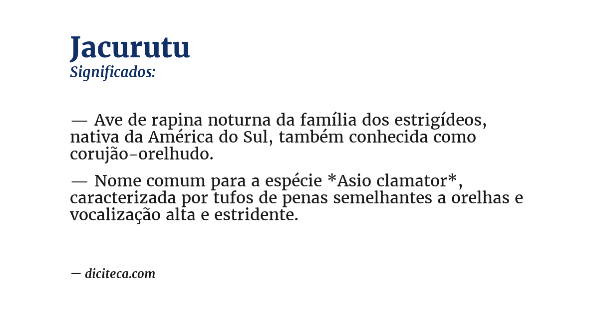 Significado de jacurutu