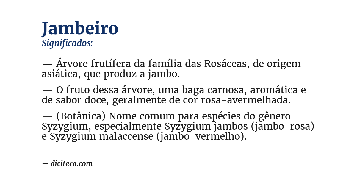 Significado de jambeiro