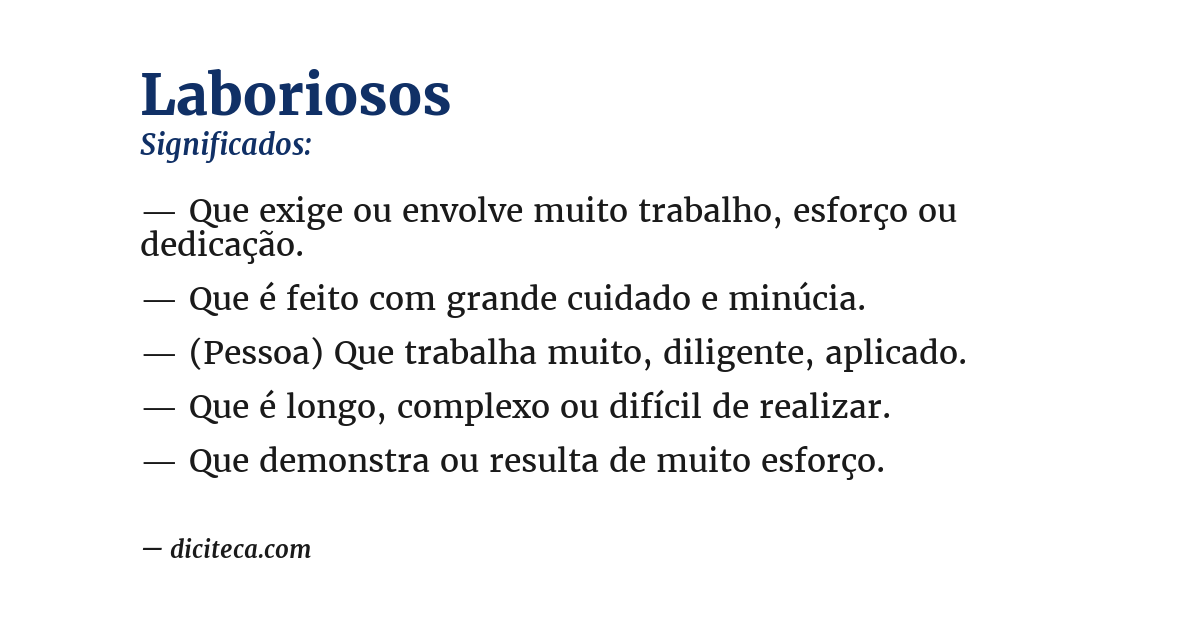 Significado de laboriosos