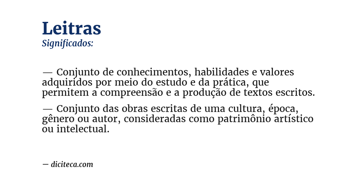 Significado de leitras