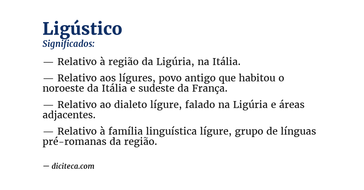 Significado de ligústico
