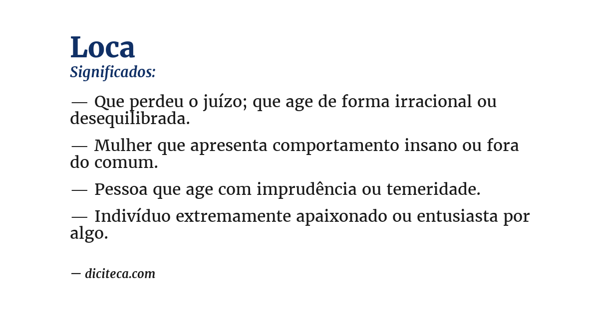 Significado de loca