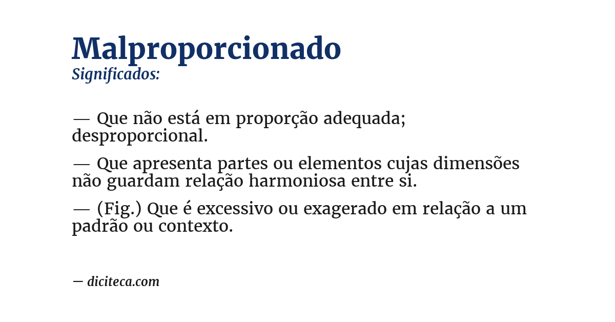 Significado de malproporcionado