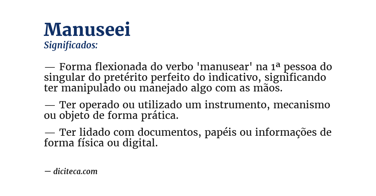 Significado de manuseei