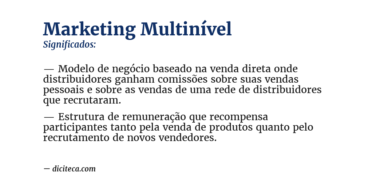 Significado de marketing multinível
