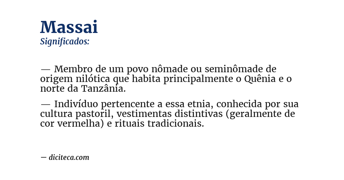 Significado de massai