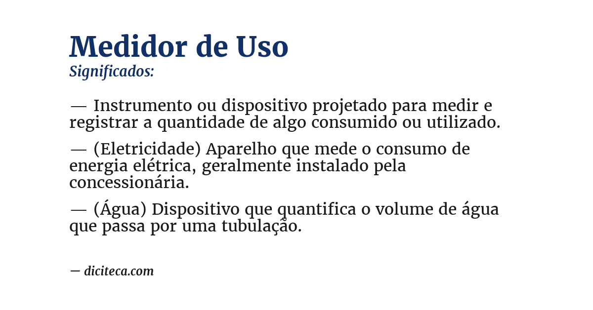 Significado de medidor de uso