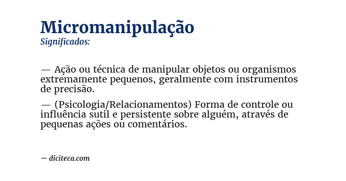 Significado de micromanipulação
