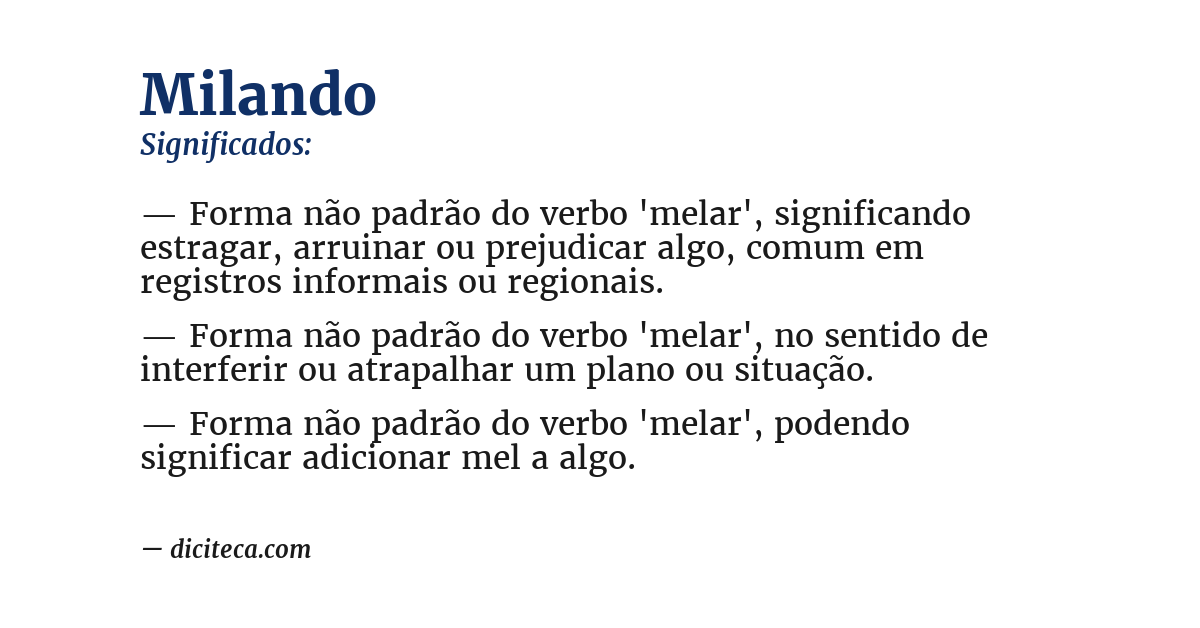 Significado de milando