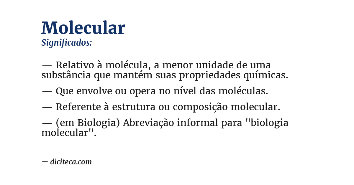 Significado de molecular