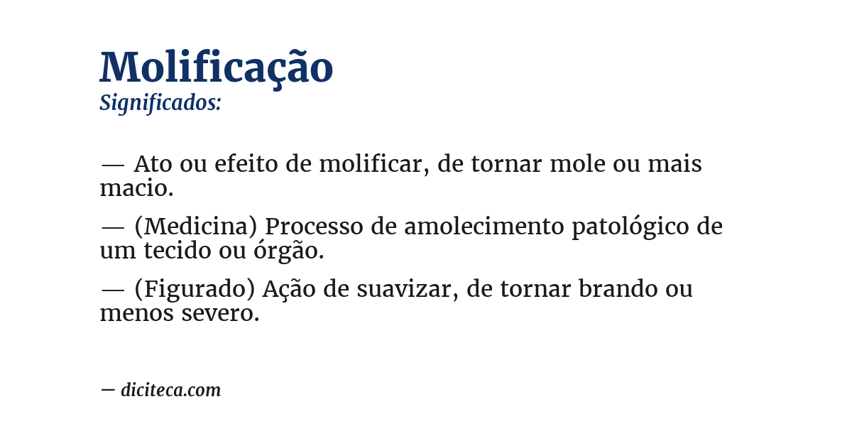 Significado de molificação