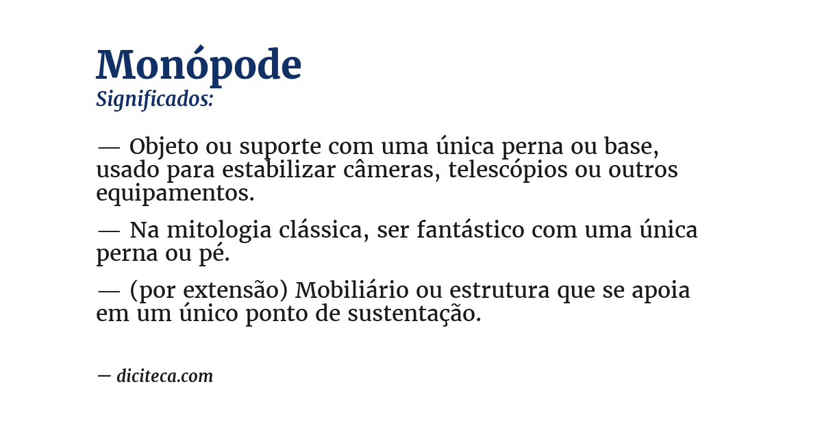Significado de monópode