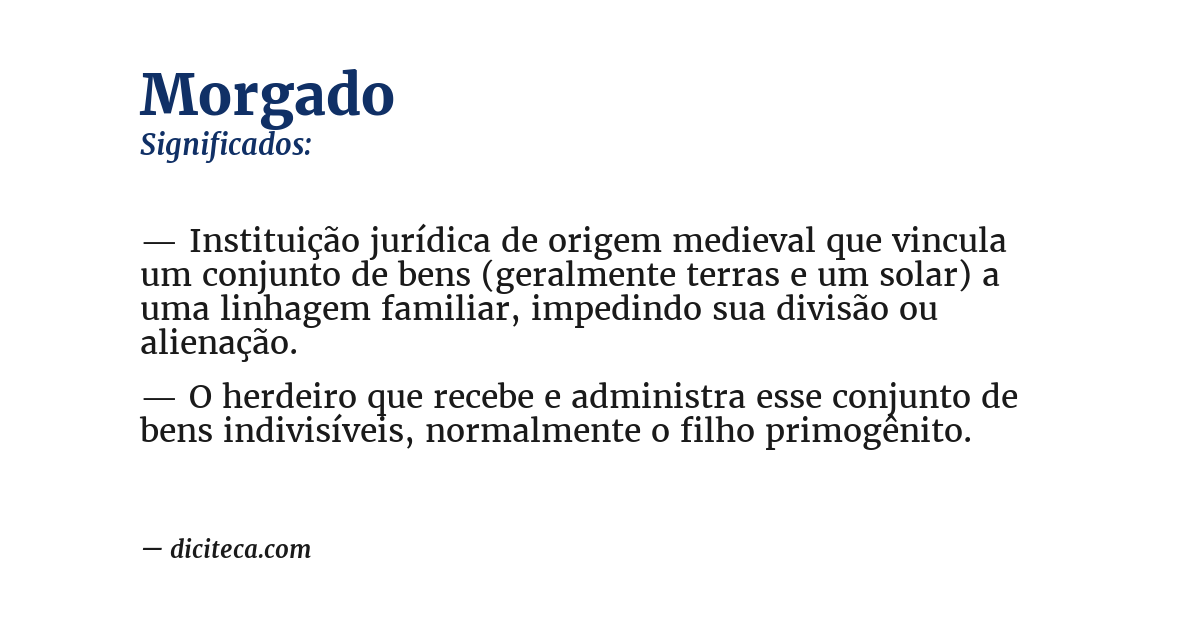 Significado de morgado