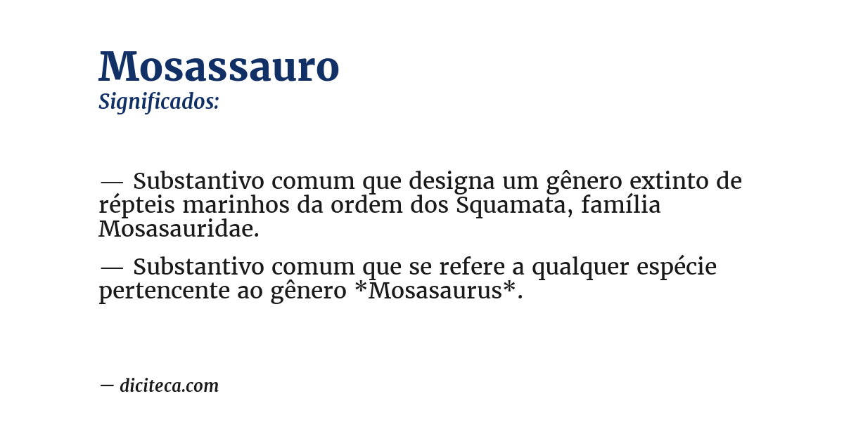 Significado de mosassauro