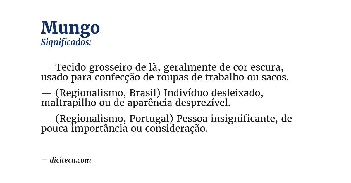 Significado de mungo