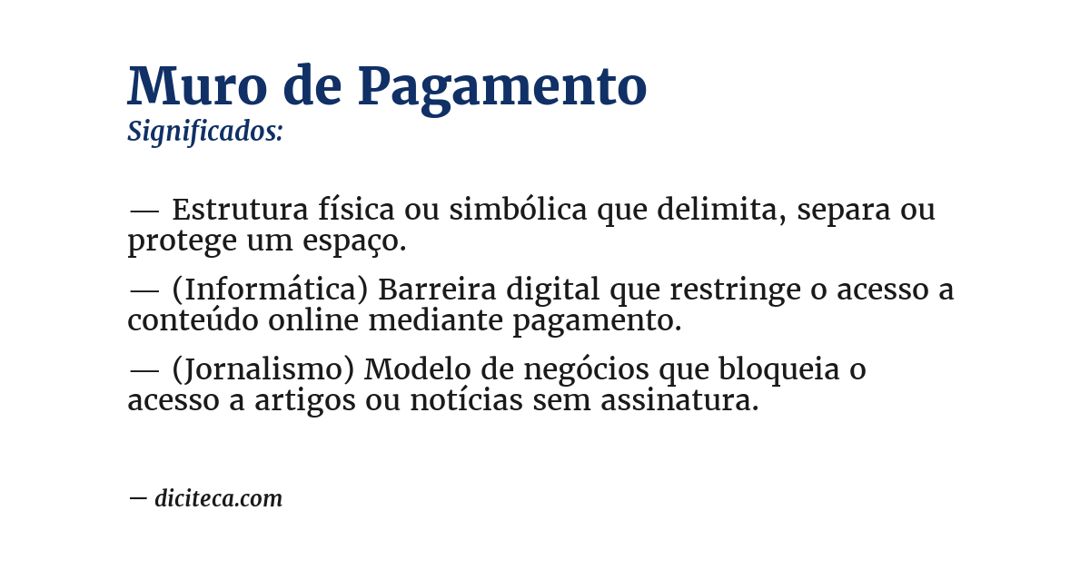 Significado de muro de pagamento