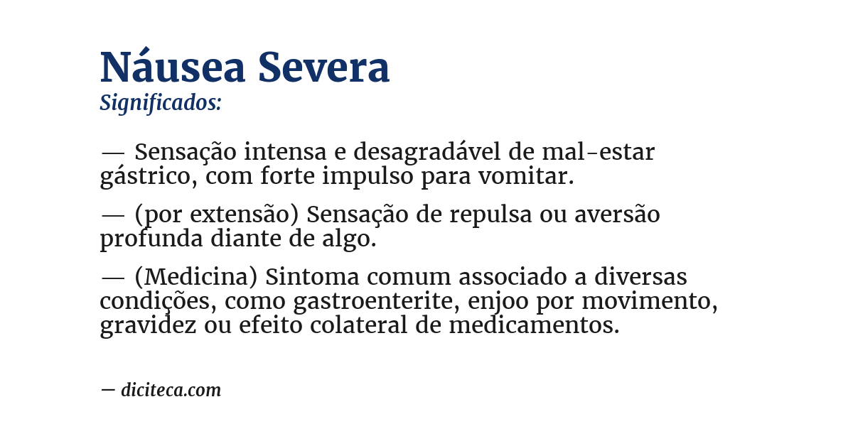 Significado de náusea severa