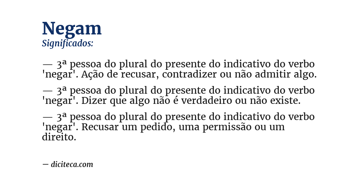 Significado de negam