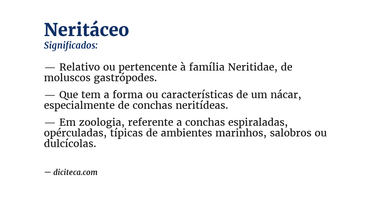 Significado de neritáceo