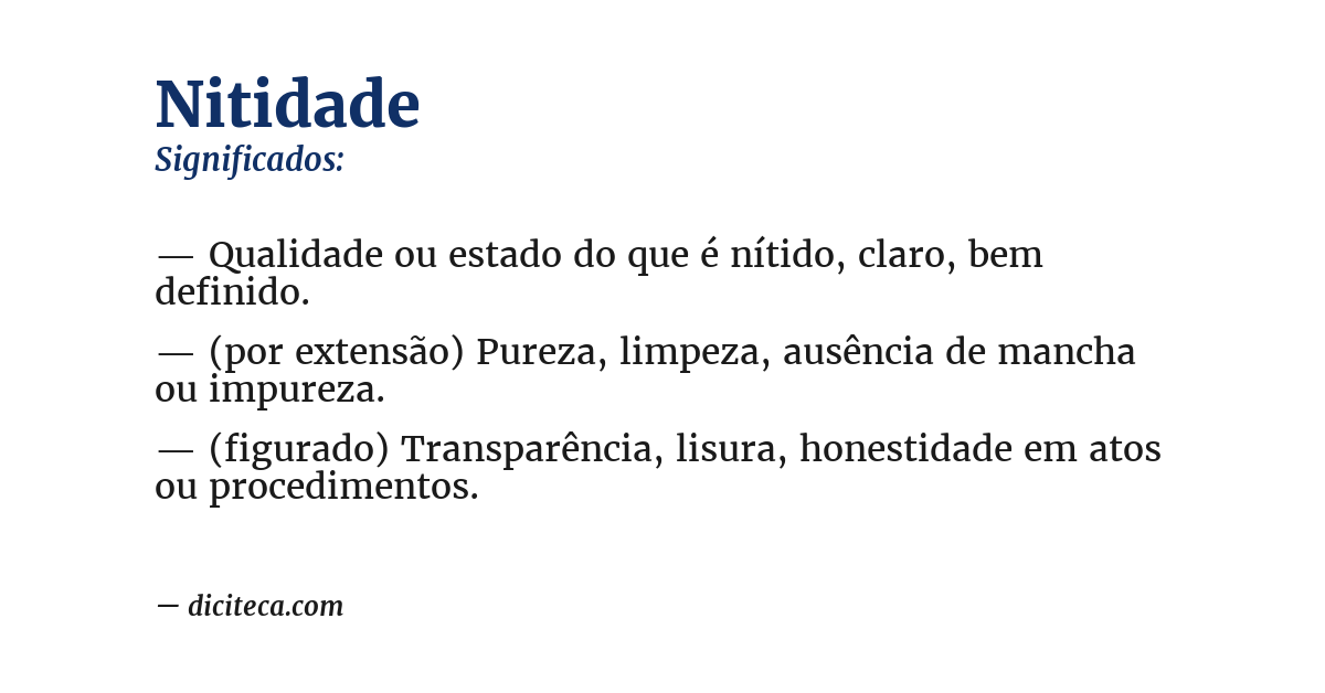 Significado de nitidade