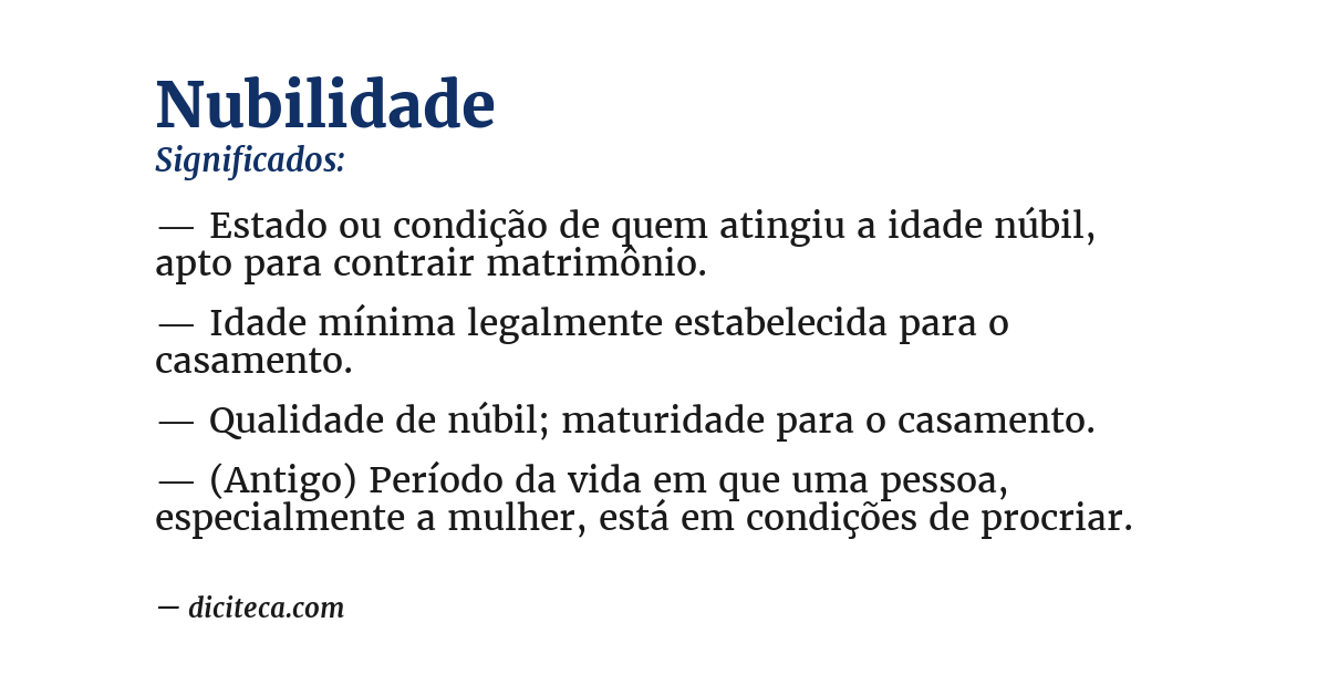 Significado de nubilidade