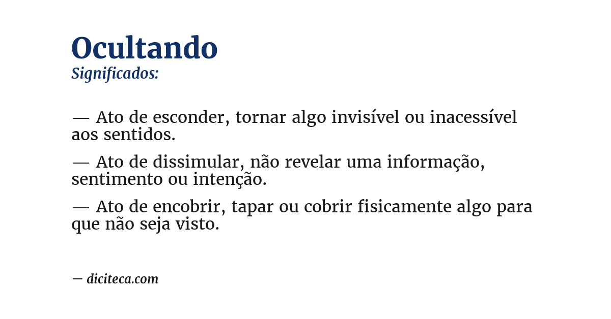 Significado de ocultando