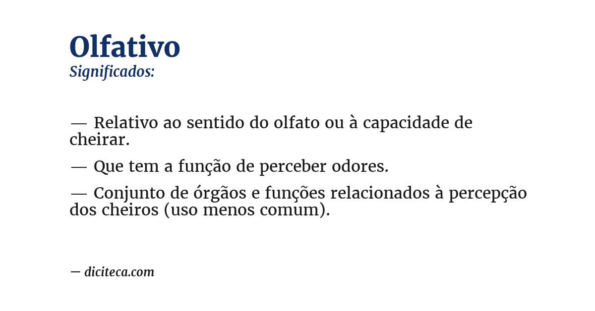 Significado de olfativo