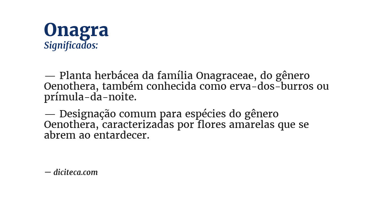 Significado de onagra