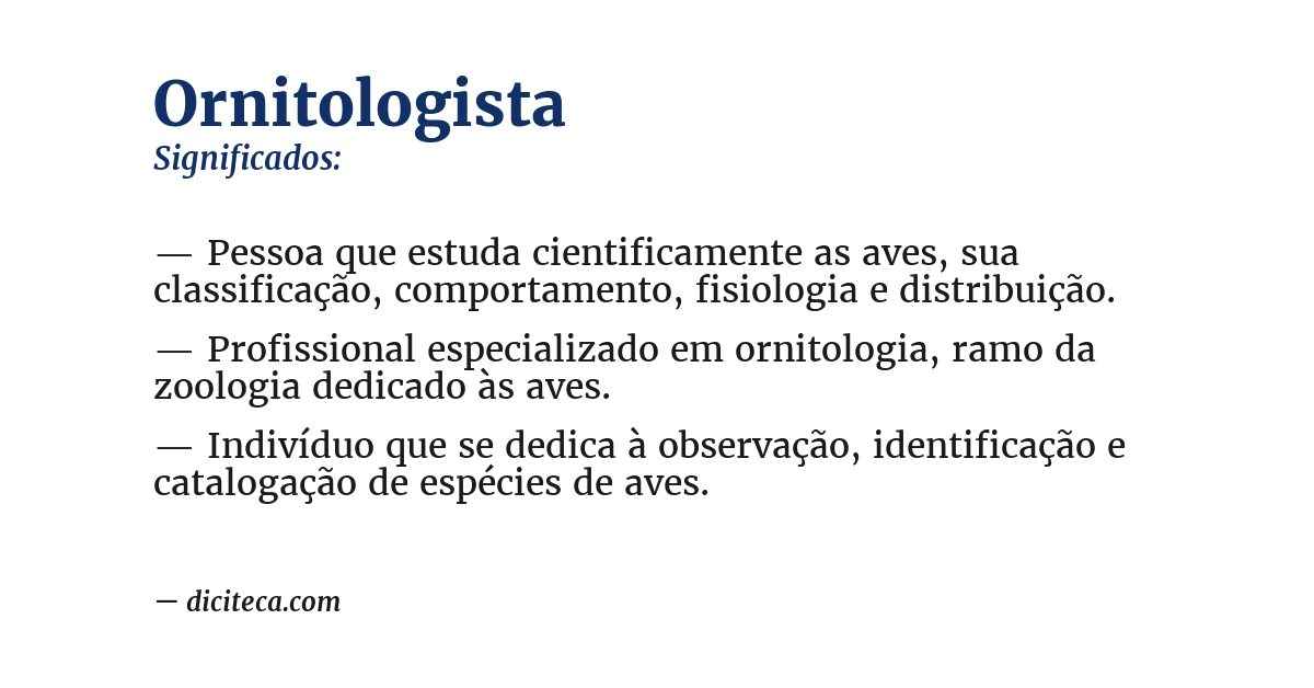 Significado de ornitologista