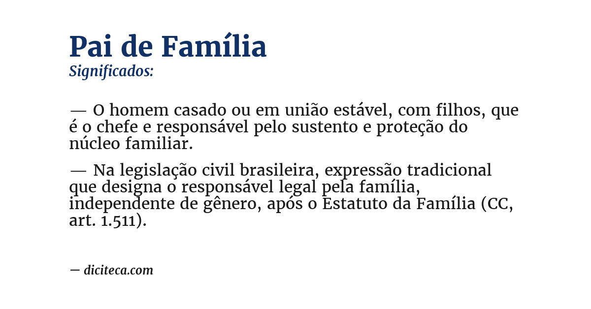 Significado de pai de família