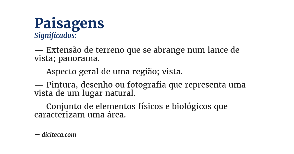 Significado de paisagens
