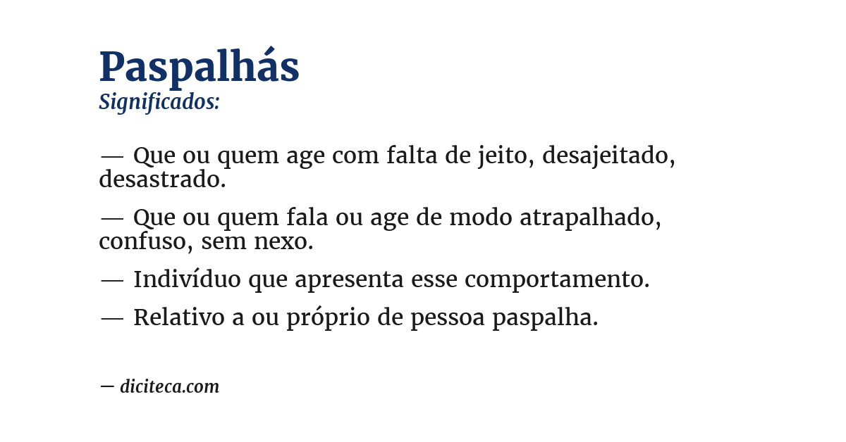 Significado de paspalhás