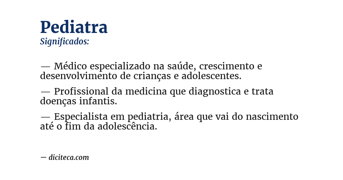 Significado de pediatra
