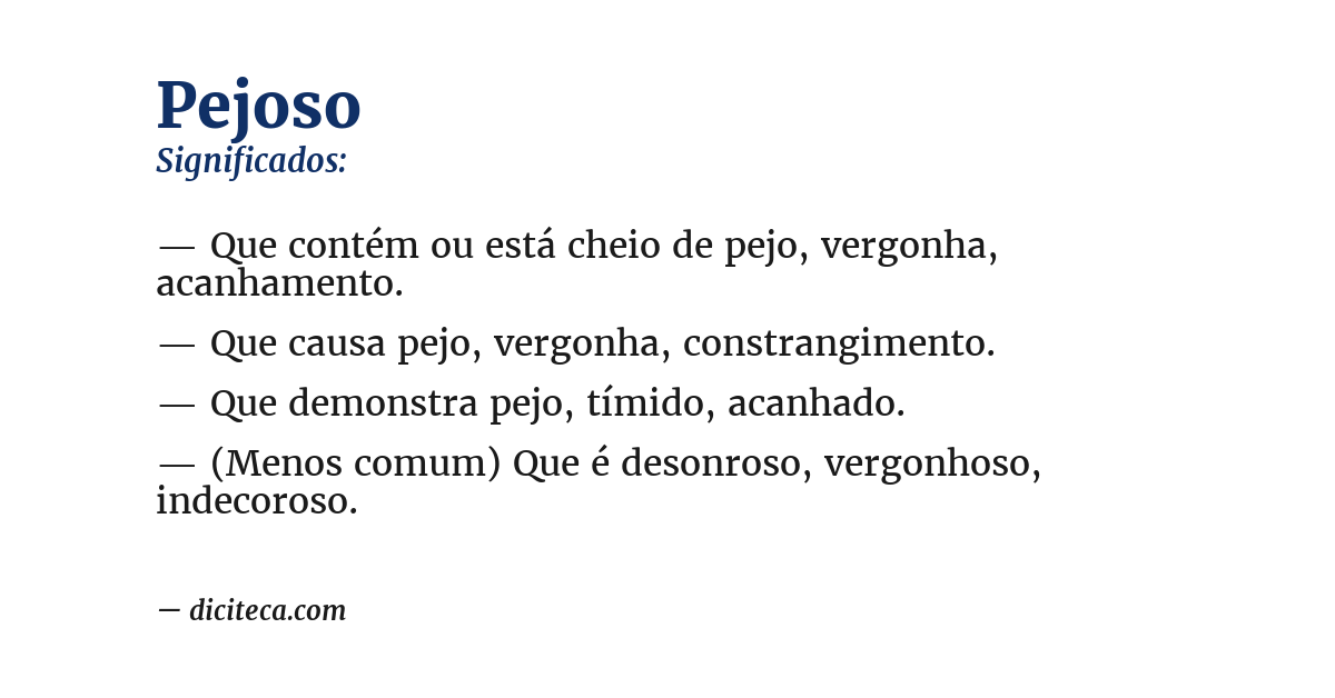 Significado de pejoso