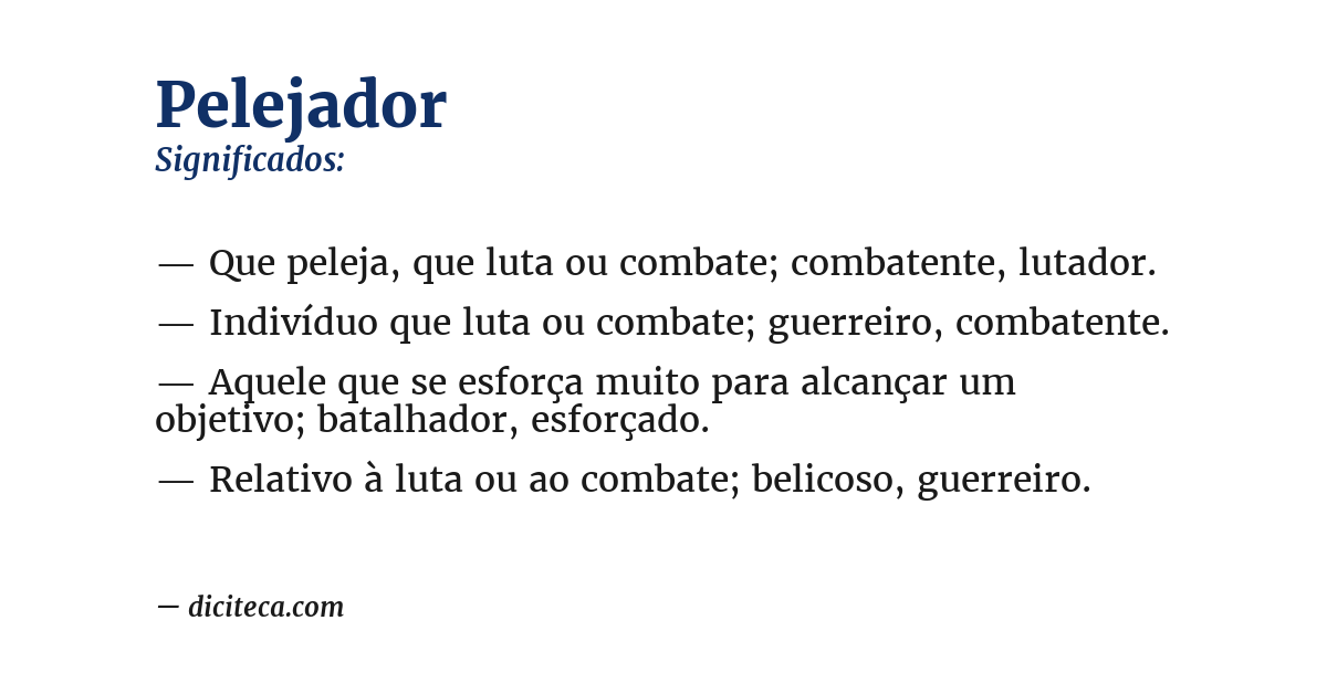 Significado de pelejador