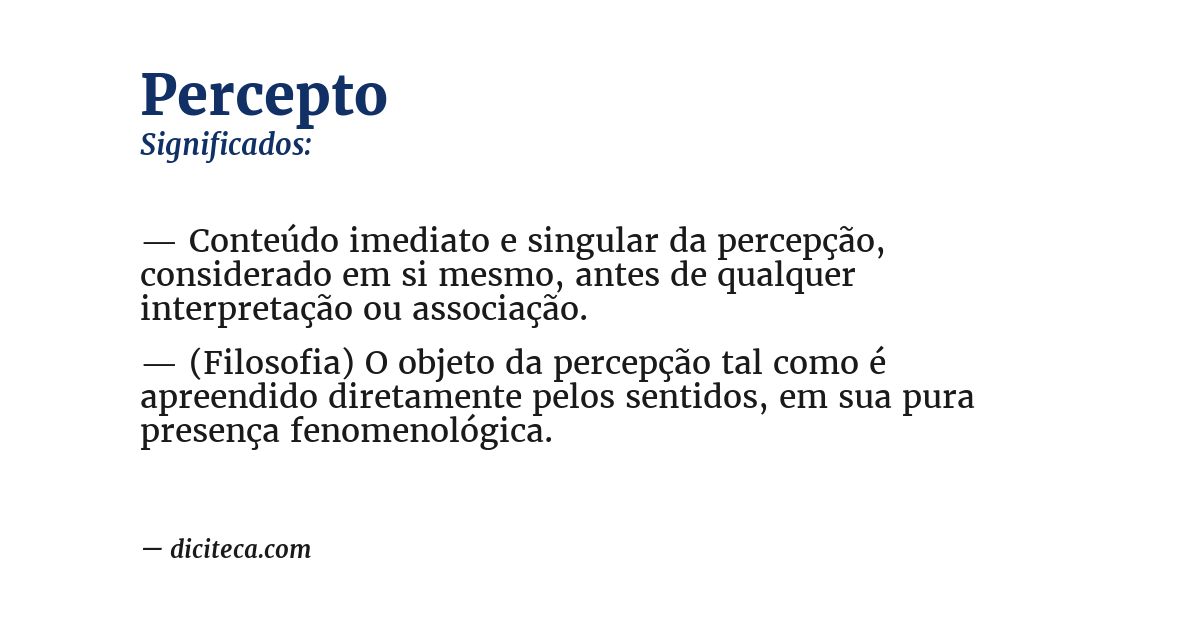 Significado de percepto