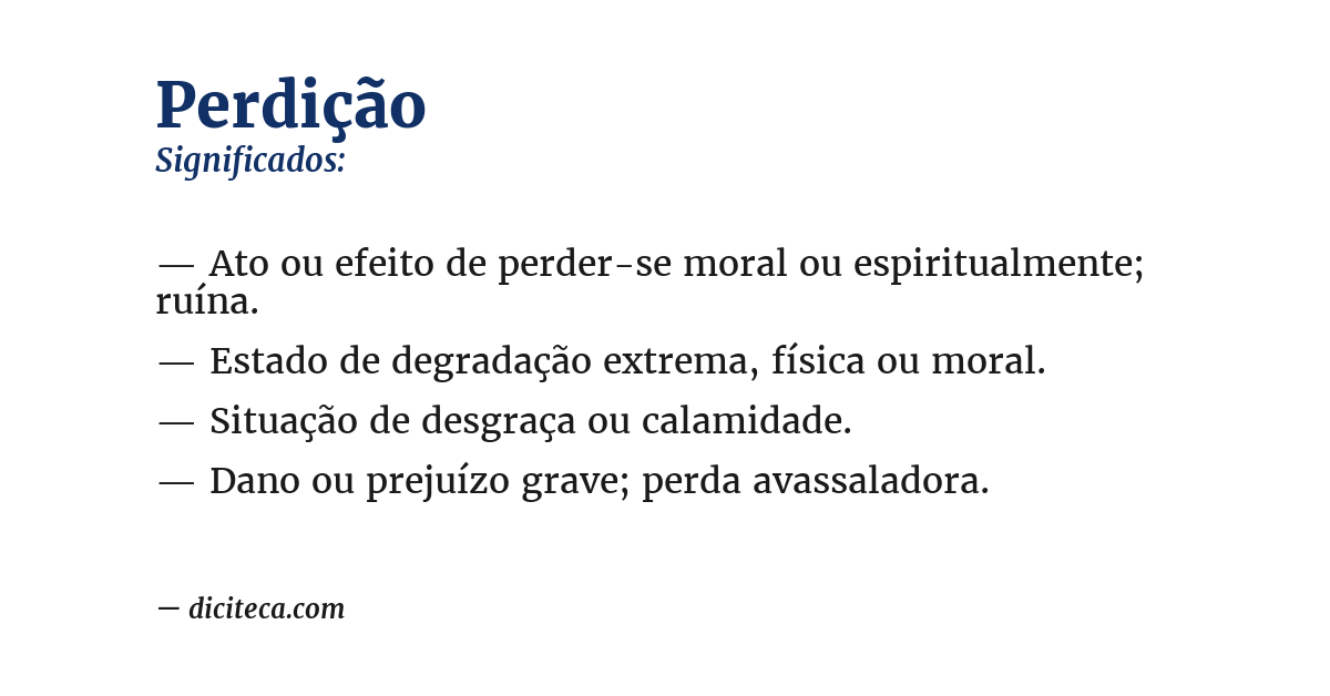 Significado de perdição