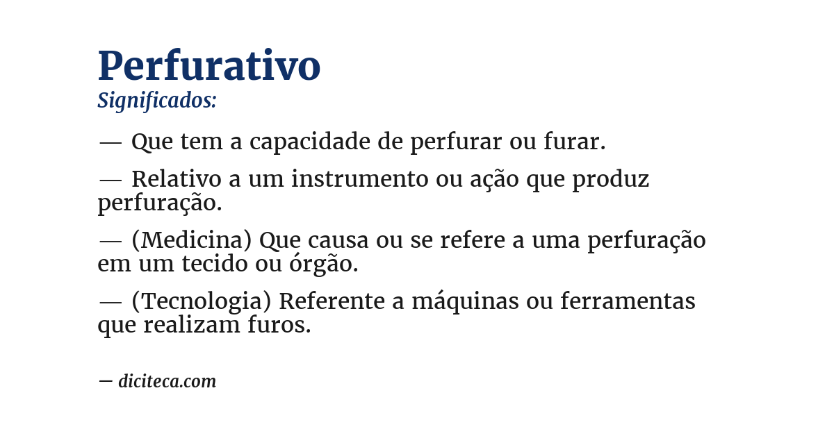 Significado de perfurativo