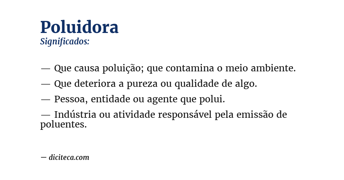 Significado de poluidora