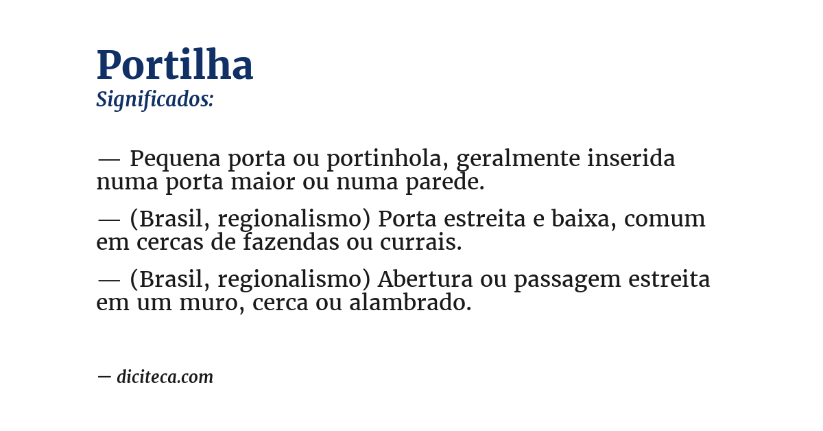 Significado de portilha