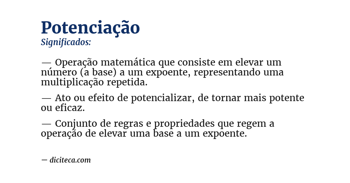 Significado de potenciação