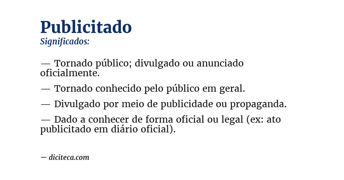 Significado de publicitado