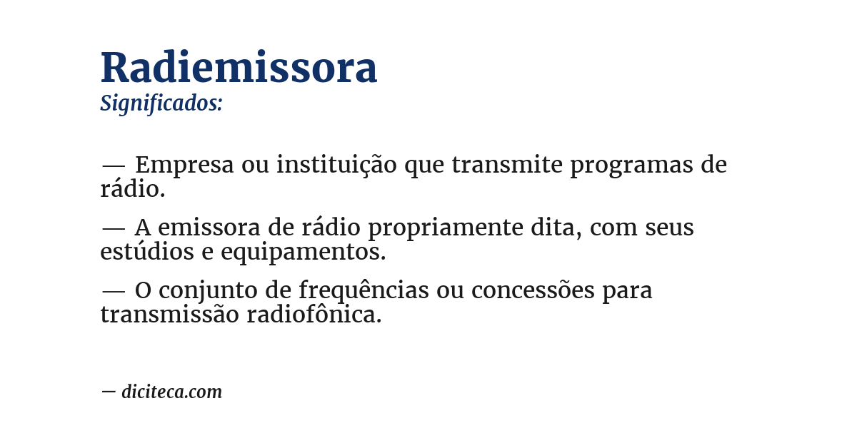Significado de radiemissora