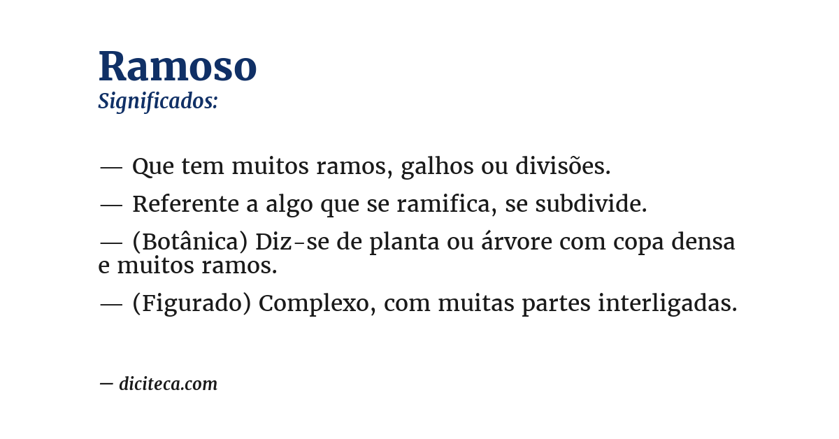 Significado de ramoso