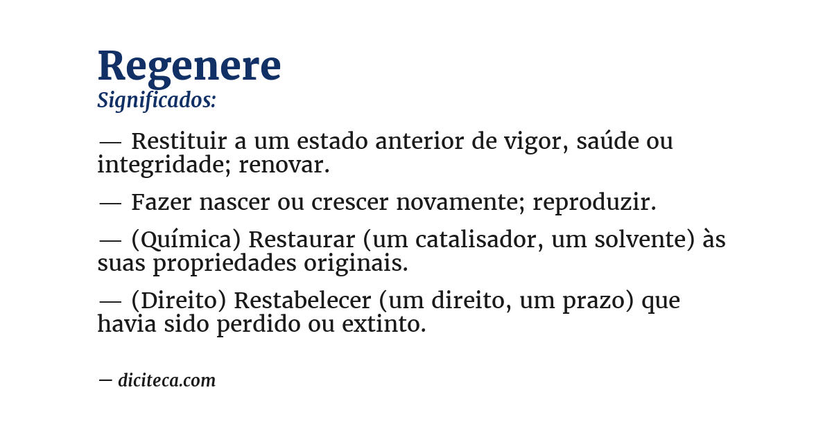 Significado de regenere