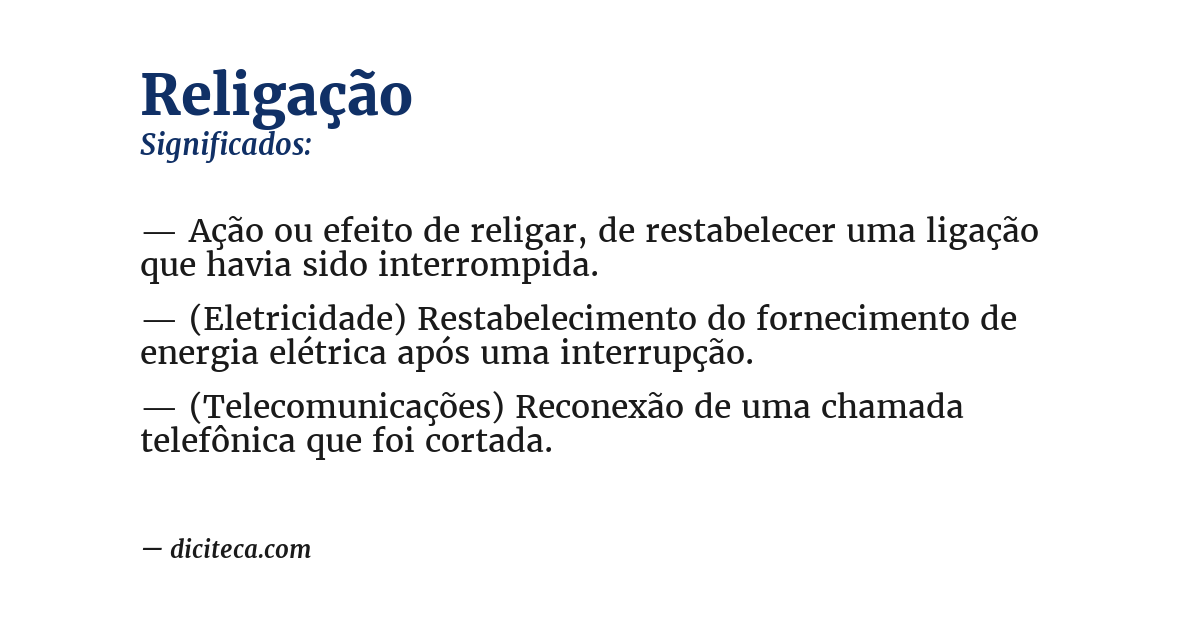 Significado de religação