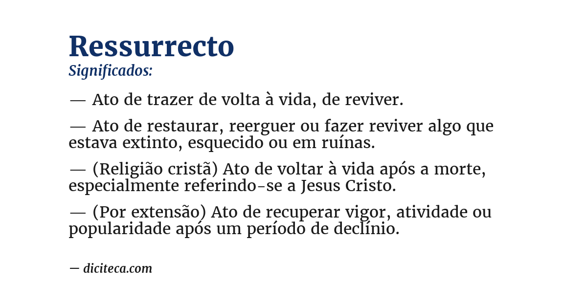 Significado de ressurrecto