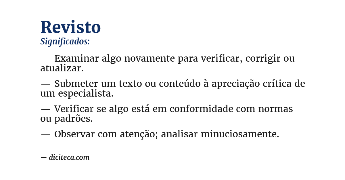 Significado de revisto